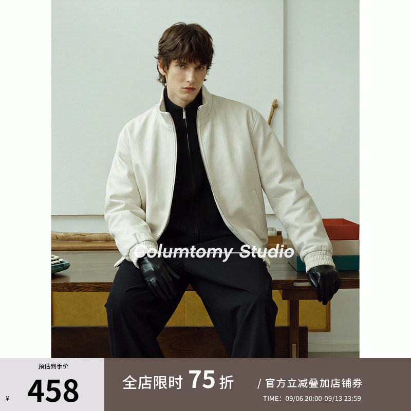 老钱风美式立领PU皮衣飞行夹克2026秋季新款Cleanfit高级感外套男