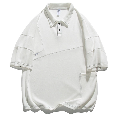 Летняя футболка polo, японская рубашка для отдыха, оверсайз, короткий рукав