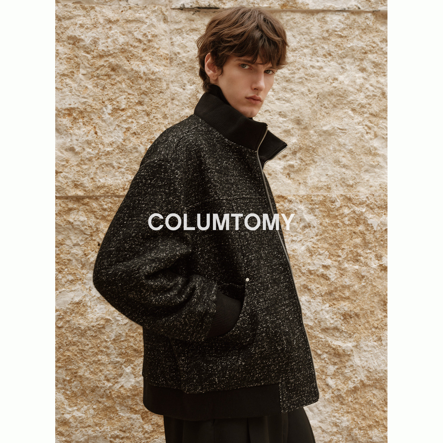 90白鸭绒立领羽绒服2025冬季新款短款老钱风含绵羊毛男高级感外套