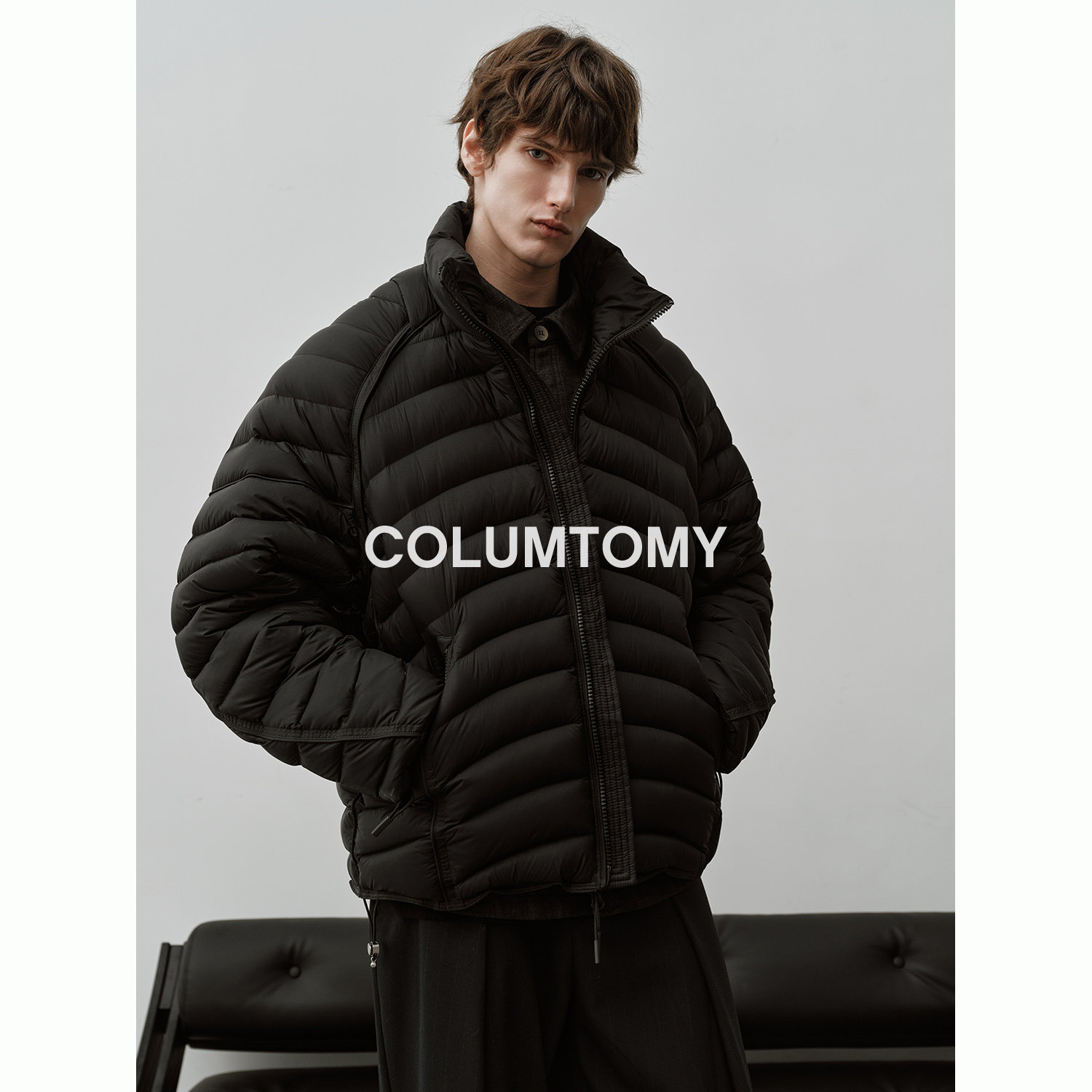 90鸭绒立领羽绒服2025冬季新款可拆卸老钱风男高级感短款外套加厚