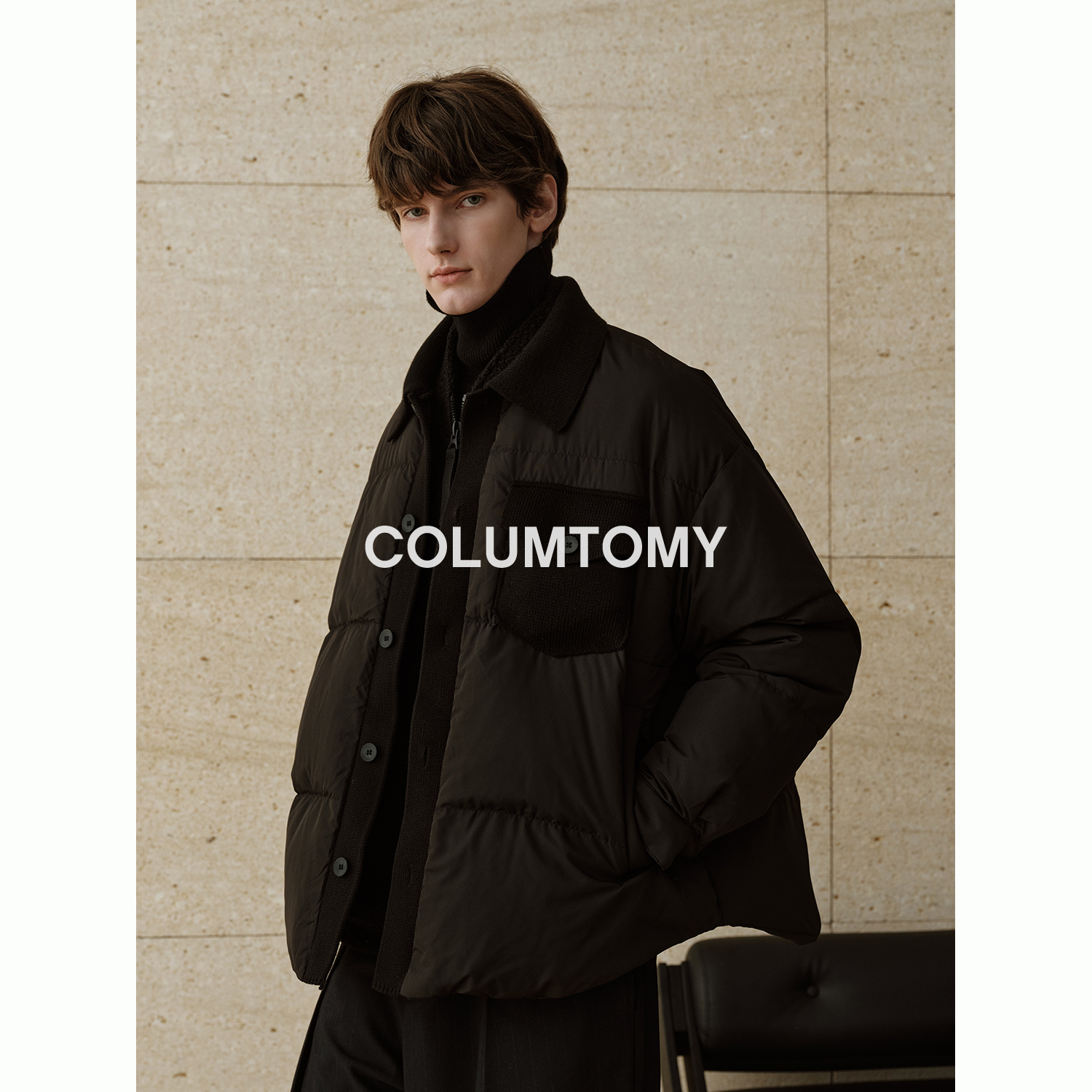 90鸭绒翻领羽绒服2025冬季新款含莫代尔老钱风男高级感短款外套