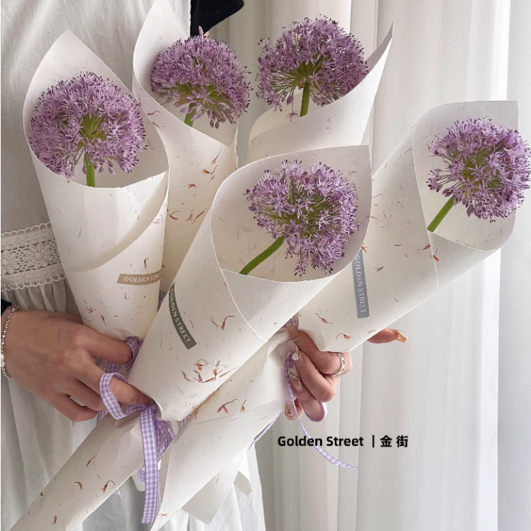 芯苼 新款手工红花宣纸鲜花束花艺包装diy材料高级感干花瓣手揉纸