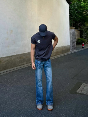 闪电纹长裤牛仔裤BUFANSTUDIO