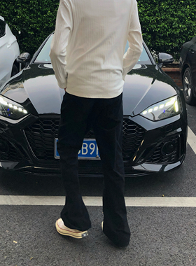 BUFANSTUDIO苔藓绿版型水洗牛仔裤黑牛vibe穿搭长裤cleanfit美式