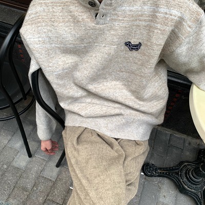 慵懒风刺绣腊肠狗套头毛衣男