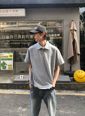 BUFANSTUDIO液氨棉拼接假两件正肩polo衫cleanfit短袖夏季高级感