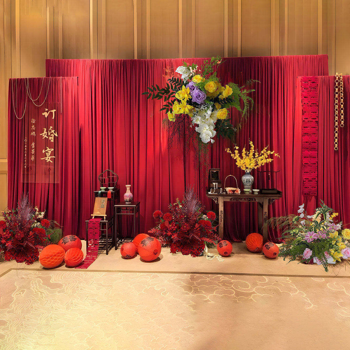 订婚布幔布置装饰红色背景墙高级感大气新中式迎宾牌订制kt板全套,节庆用品/礼品,装扮布置套餐,淘宝优惠券,粉丝福利购,淘宝优惠卷