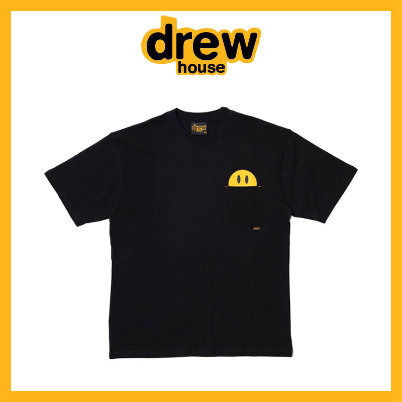 【官网正品】drew house 21fw比伯同款口袋笑脸印花情侣款短袖t恤