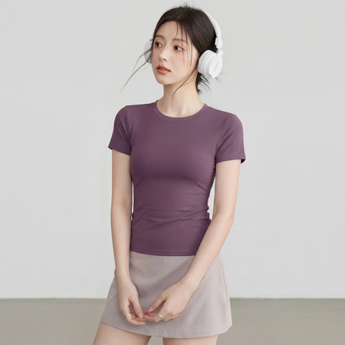 VOJ瑜伽服修身运动短袖跑步上衣