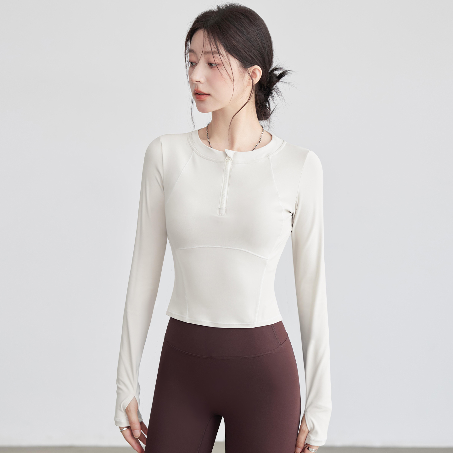 VOJ瑜伽服,上衣训练长袖运动套装