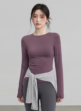 VOJ瑜伽服上衣秋冬2026新款显瘦紧身运动长袖女普拉提训练健身服