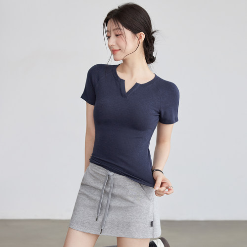 VOJ瑜伽服运动短袖速干跑步T恤衫