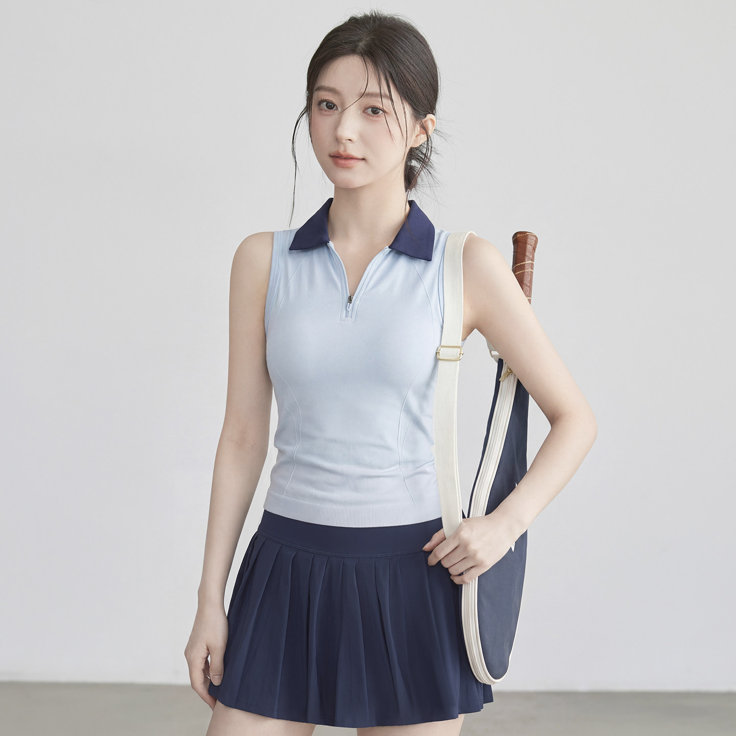 VOJ运动背心速干带胸垫瑜伽服t恤跑步训练健身衣网球服套装羽毛球