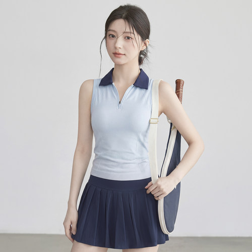 VOJ运动背心速干带胸垫瑜伽服t恤