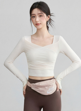 VOJ瑜伽服女带胸垫秋冬穿搭运动上衣高颜值长袖普拉提训练健身服