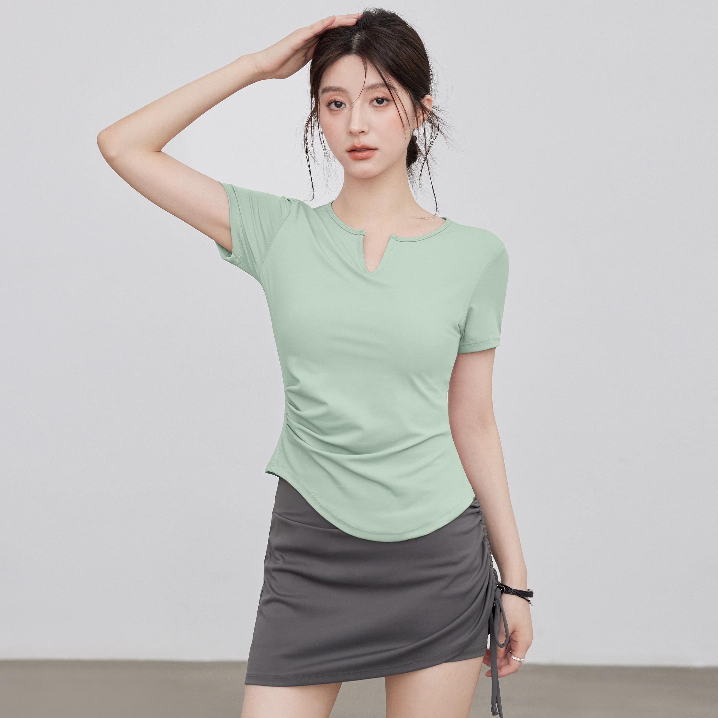 VOJ瑜伽服套装女夏跑步速干运动上衣紧身训练健身上衣短袖v领t恤,运动服/休闲服装,健身衣,淘宝优惠券,粉丝福利购,淘宝优惠卷