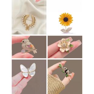 胸针女高档百搭衣服别针个性 哑金色珍珠胸花麦穗西装 防走光配饰