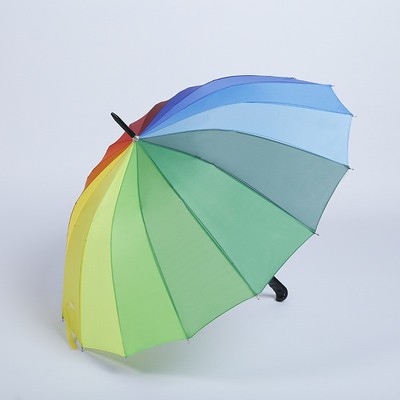 16创意彩虹伞家用长柄自动防风雨伞直杆礼品广告伞超大防风直杆伞