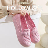 小白鞋 洞洞鞋 夏 防滑耐磨凉鞋 镂空透气软底护士鞋 女单鞋 妈妈跳舞鞋