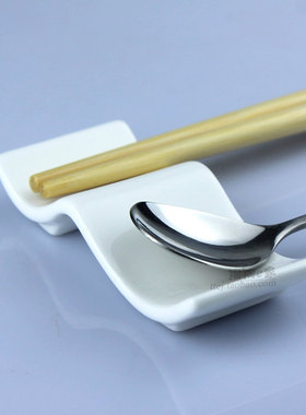 陶瓷筷子架刀叉架筷架筷托白色酒店摆台筷枕10个装筷子托摆台配件