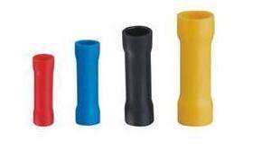 HS管形绝缘端子对接线鼻子接线柱中间接头BV38红色100只紫铜国标K