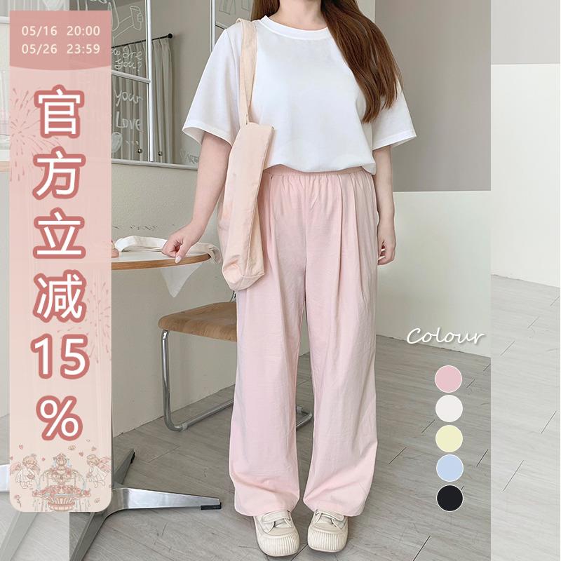 辣条大码女装 山本奶芙裤B入薄款休闲宽松胖mm百搭显瘦遮肉裤子女