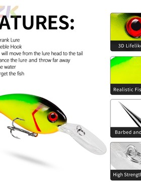 10CM-14.19G塑料鱼饵摇滚小胖子路亚饵渔具店备货6#钩 DHC006p7