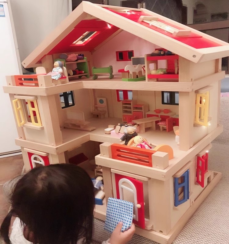 儿童过家家厨房玩具屋木制做饭玩具仿真别墅房男女孩木质生日礼物