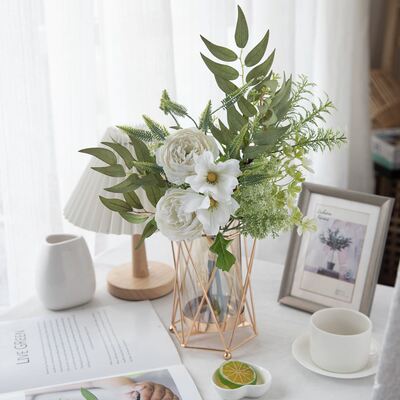 琴子茶花手札厂家设计仿真花婚庆手捧花束墙饰墙挂跨境CF01143