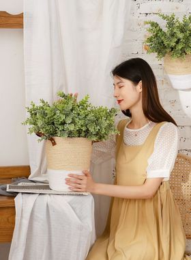 厂家销售 植毛金钱叶尤加利配草仿真花假花婚庆装饰GF16296A