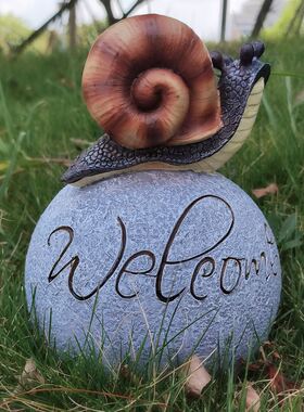 跨境新款创意仿真原石蜗牛树脂工艺品户外摆件庭院装饰田园风格