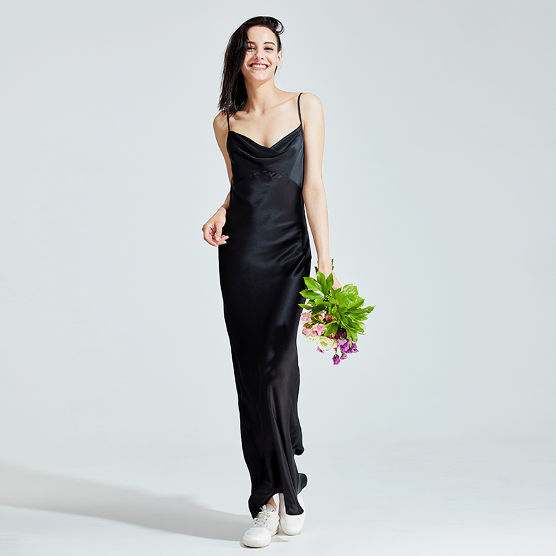 Silk Garden Monica Original Real silk black camisole Xiecai design mulberry silk full dress longuettein the Lingerie/Men's underwear/Tracksuit , Lingerie  category - from Buy2taobao.com to provide professional Taobao agent buy service