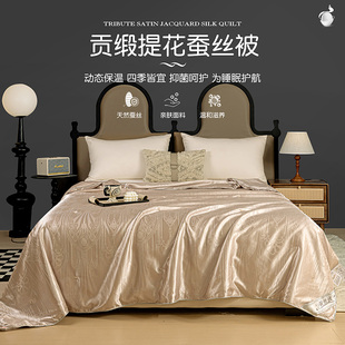 夏季 贡缎提花手工100%蚕丝夏凉被轻奢高档 新款