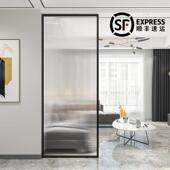 北欧入户不锈钢长虹玻璃屏风隔断客厅铁艺现代卫生间轻奢玄关格栅