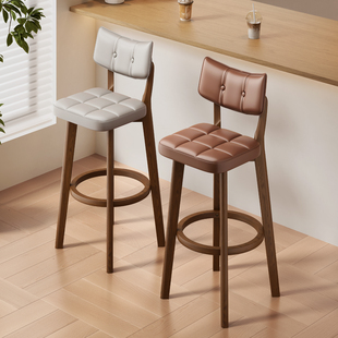 吧台椅实木高脚凳吧台凳子家用高脚椅岛台高凳子餐椅靠背餐桌椅子