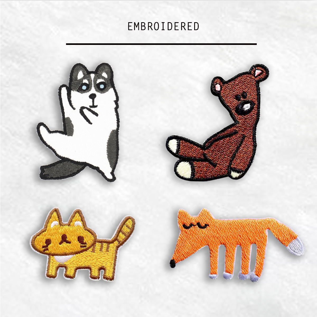 卡通自粘补丁贴儿童衣服裤子包包装饰布贴破洞刺绣修补贴猫咪