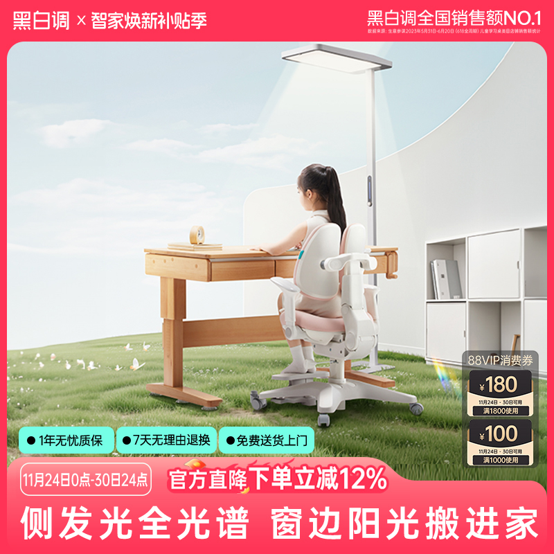 黑白调全光谱落地护眼灯