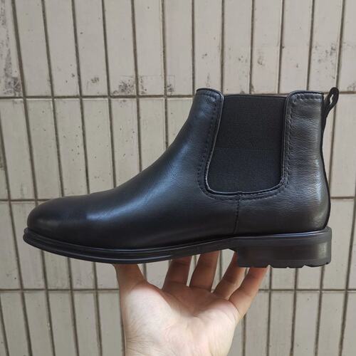 切尔西靴男士短靴橡胶底牛皮
