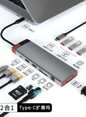 12 in1 Docking Station USB Hub Type C Extension Dock To HDMI
