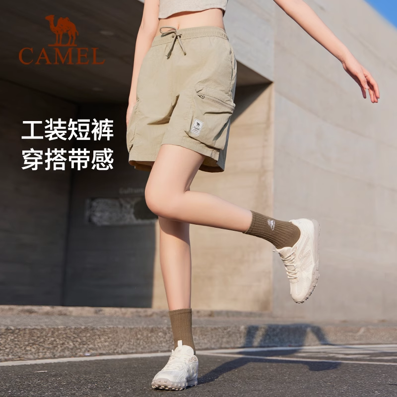 骆驼女装运动短裤2025夏季新款户外休闲时尚百搭舒适透气运动裤