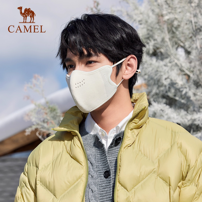 骆驼保暖口罩男加绒高颜值显脸小女2025年冬季新款加厚防风寒面罩