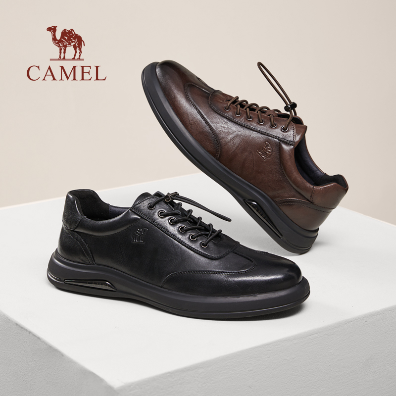 火烧云软牛皮耐折防滑软底皮鞋男