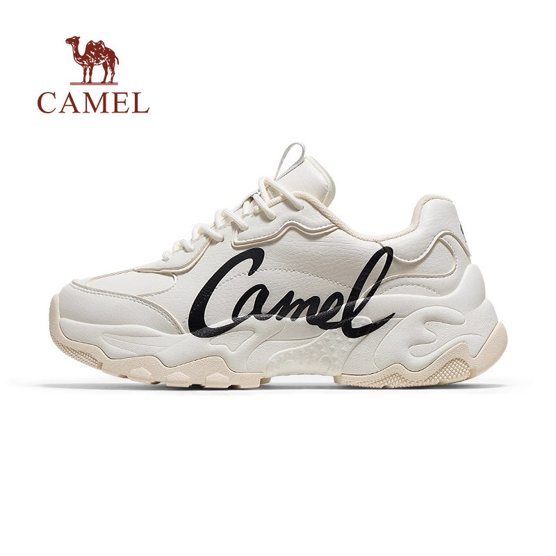 骆驼女鞋星河2代2026春季厚底增高老爹鞋革面防水休闲运动跑步鞋