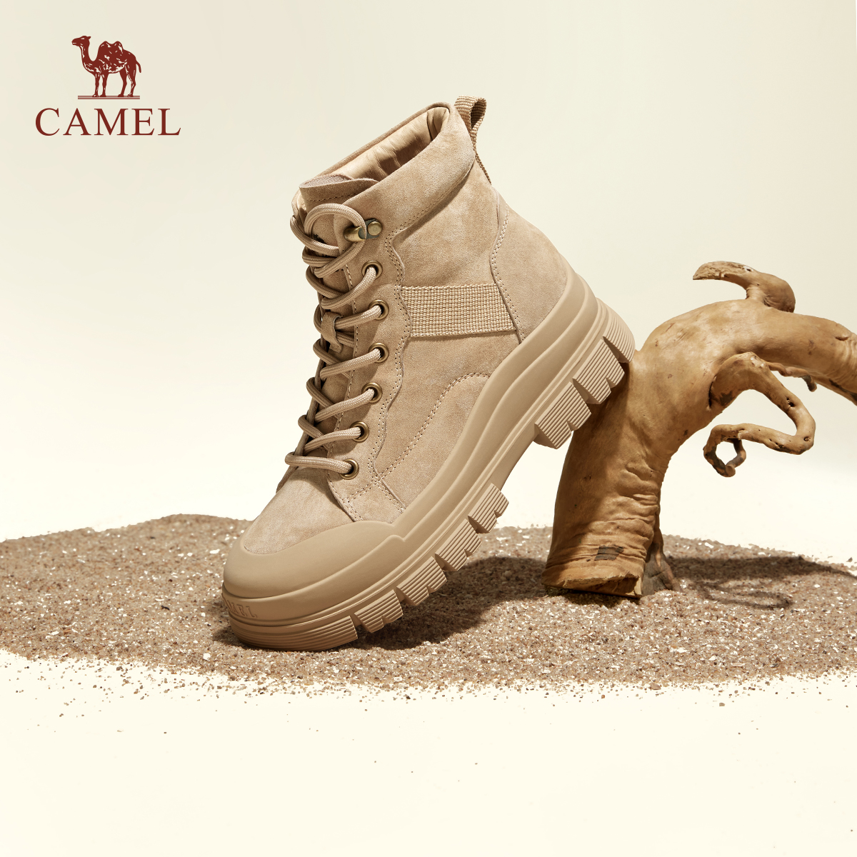 Camel/骆驼真皮马丁靴工装靴女