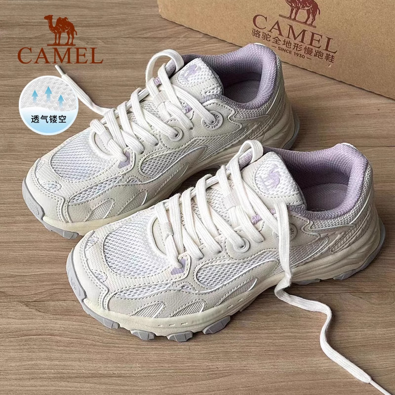 骆驼漫游慢跑鞋春夏网面透气运动鞋户外登山鞋老爹鞋子女软底跑鞋