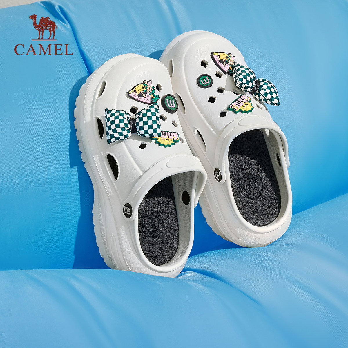 骆驼女鞋夏季百搭洞洞鞋女厚底增高户外沙滩鞋休闲凉鞋女