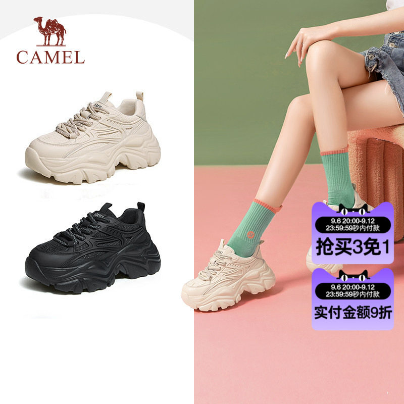 骆驼女鞋休闲厚底运动鞋老爹鞋图片
