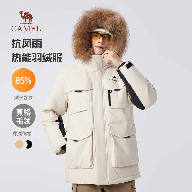 【交个朋友周年庆 现货开抢】骆驼冰河极寒貉子毛拒水羽绒服