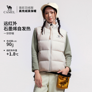 骆驼户外羽绒马甲2026冬季新款90鸭绒时尚百搭保暖立领马夹外套
