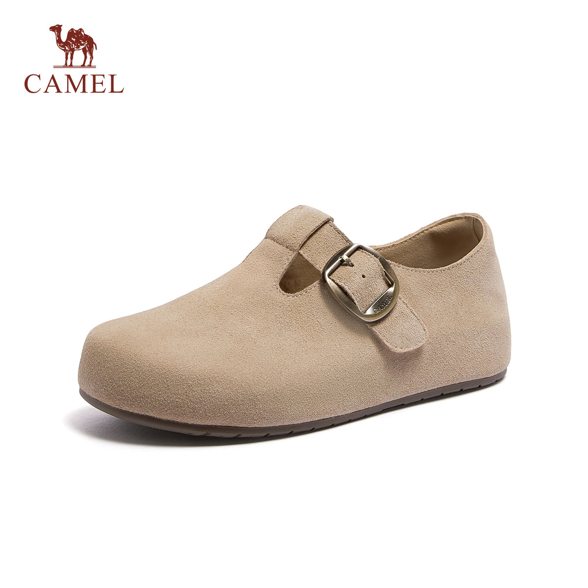 骆驼女鞋2026早春休闲复古包头款勃肯鞋女复古鞋平底圆头单鞋,女鞋,勃肯鞋/软木鞋,淘宝优惠券,粉丝福利购,淘宝优惠卷